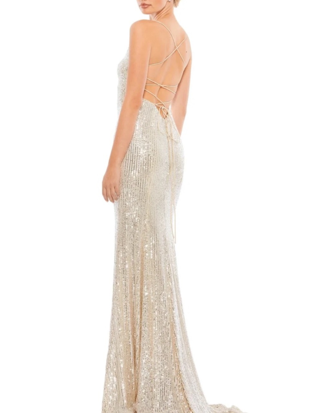 Ieena for Mac Duggal Nude/Champagne Dress